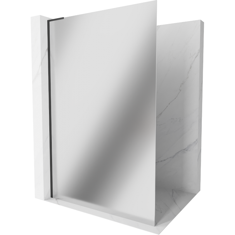 Mexen Kioto L pannello doccia Walk-in 110 x 200 cm, specchio, nero - 800-110-103-70-50