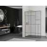 Mexen Kioto L Walk-in Shower Wall 100 x 200 cm, Black Pattern, Brushed Gold - 800-100-103-55-78
