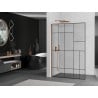 Mexen Kioto L Duschwand Walk-in 70 x 200 cm, schwarzes Muster, Roségold - 800-070-103-60-78
