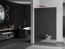 Mexen Kioto L Zid za tuš Walk-in 80 x 200 cm, ogledalo, brušeni bakar - 800-080-103-65-50