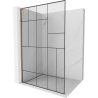 Mexen Kioto L Duschwand Walk-in 100 x 200 cm, schwarzes Muster, roségold - 800-100-103-60-78