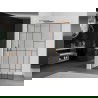 Mexen Kioto L Duschwand Walk-in 100 x 200 cm, schwarzes Muster, roségold - 800-100-103-60-78