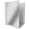 Mexen Kioto L Walk-in Shower Wall 100 x 200 cm, Mirror, Brushed Bronze - 800-100-103-65-50