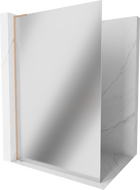 Mexen Kioto L paravan za tuš Walk-in 110 x 200 cm, ogledalo, brušeni bakar - 800-110-103-65-50