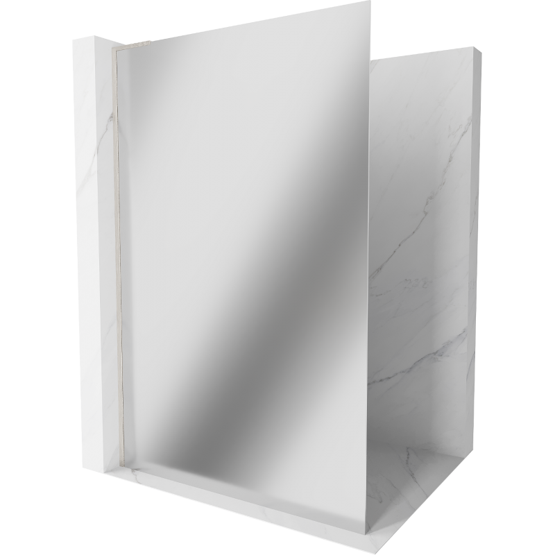 Mexen Kioto L paroi de douche Walk-in 100 x 200 cm, miroir, nickel brossé - 800-100-103-97-50