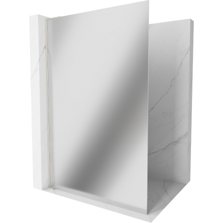 Mexen Kioto L tuš stijena Walk-in 100 x 200 cm, ogledalo, brušeni nikal - 800-100-103-97-50