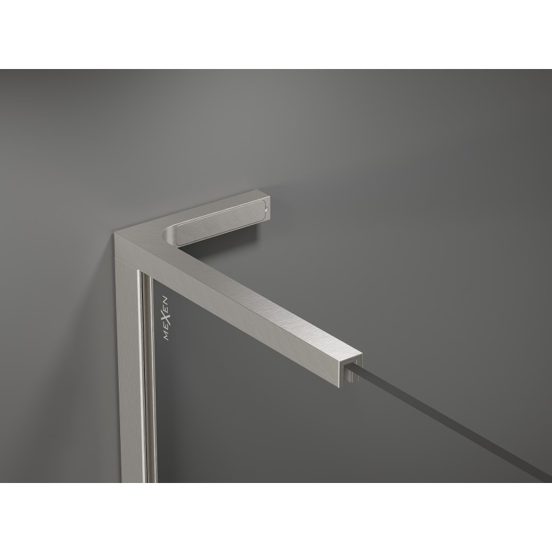 Mexen Kioto L tuš stena Walk-in 100 x 200 cm, ogledalo, brušeni nikelj - 800-100-103-97-50