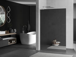 Mexen Kioto L Stijena za tuš Walk-in 120 x 200 cm, ogledalo, brušeni nikal - 800-120-103-97-50