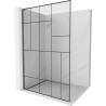 Mexen Kioto L paroi de douche Walk-in 100 x 200 cm, motif noir, gris gun brossé - 800-100-103-66-78