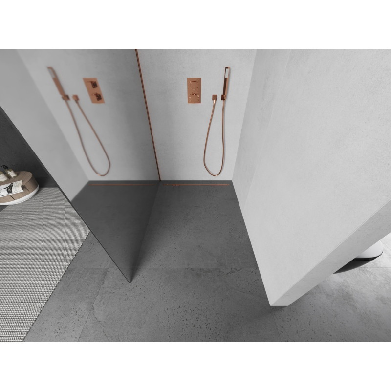 Mexen Kioto L dušisein Walk-in 80 x 200 cm, peegel, roosa kuld - 800-080-103-60-50