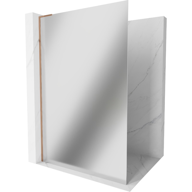 Mexen Kioto L Tuš stijena Walk-in 80 x 200 cm, ogledalo, ružičasto zlato - 800-080-103-60-50