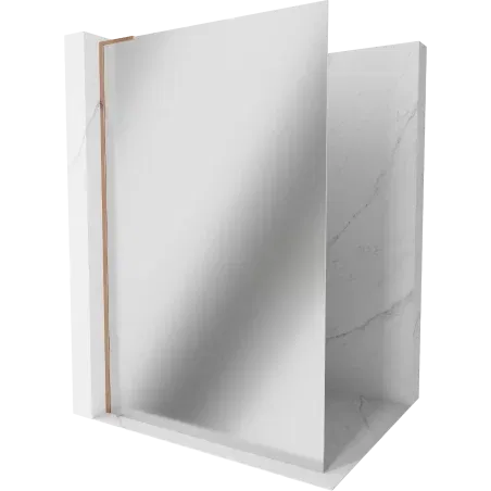 Mexen Kioto L paroi de douche Walk-in 80 x 200 cm, miroir, or rose - 800-080-103-60-50