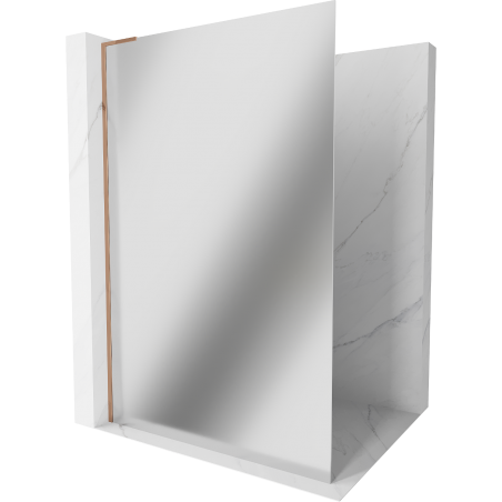 Mexen Kioto L Tuš stijena Walk-in 80 x 200 cm, ogledalo, ružičasto zlato - 800-080-103-60-50