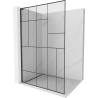 Mexen Kioto L Walk-in Shower Screen 120 x 200 cm, Black Pattern, Black - 800-120-103-70-78
