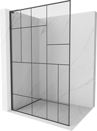 Mexen Kioto L staklena pregrada za tuširanje walk-in 120 x 200 cm, crni uzorak, crna - 800-120-103-70-78