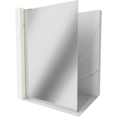 Mexen Kioto L paroi de douche Walk-in 70 x 200 cm, miroir, dorée - 800-070-103-50-50