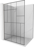 Mexen Kioto L stijena za tuširanje Walk-in 110 x 200 cm, crni uzorak, brušeni nikal - 800-110-103-97-78