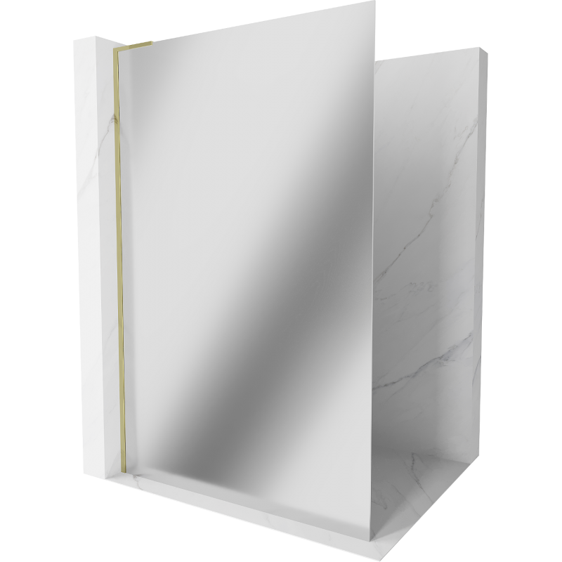 Mexen Kioto L parete doccia walk-in 100 x 200 cm, specchio, oro - 800-100-103-50-50