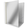 Mexen Kioto L Shower Wall Walk-in 100 x 200 cm, mirror, gold - 800-100-103-50-50
