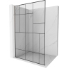 Mexen Kioto L Duschwand Walk-in 70 x 200 cm, schwarzes Muster, gebürstetes Nickel - 800-070-103-97-78