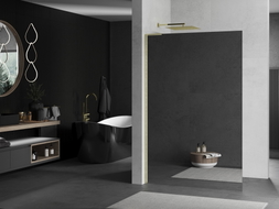 Mexen Kioto L Zidni paravan za tuš Walk-in 80 x 200 cm, ogledalo, zlatni brušeni - 800-080-103-55-50