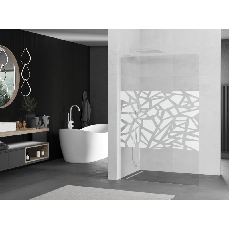Mexen Kioto L dušisein Walk-in 90 x 200 cm, valge muster, valge - 800-090-103-20-85