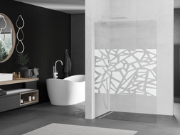 Mexen Kioto L Walk-in tuš pregrada 80 x 200 cm, bijeli uzorak, bijela - 800-080-103-20-85