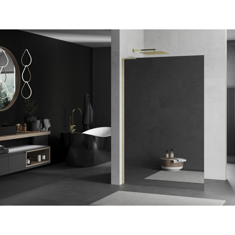 Mexen Kioto L dušisein Walk-in 90 x 200 cm, peegel, kuldne harjatud - 800-090-103-55-50