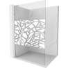 Mexen Kioto L paroi de douche Walk-in 120 x 200 cm, motif blanc, chrome - 800-120-103-01-85