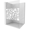 Mexen Kioto L Walk-in Shower Wall 110 x 200 cm, white pattern, chrome - 800-110-103-01-85