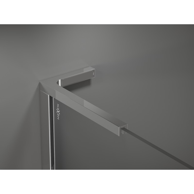 Mexen Kioto L pršni paravan Walk-in 80 x 200 cm, bel vzorec, krom - 800-080-103-01-85