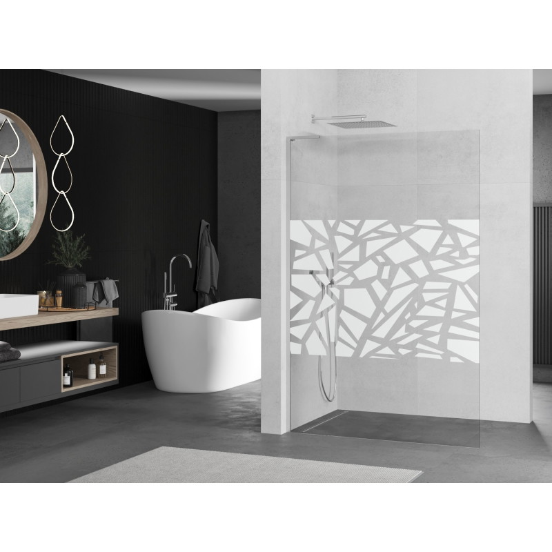 Mexen Kioto L dušisein Walk-in 70 x 200 cm, valge muster, kroom - 800-070-103-01-85