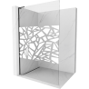 Mexen Kioto L paroi de douche Walk-in 100 x 200 cm, motif blanc, noir - 800-100-103-70-85