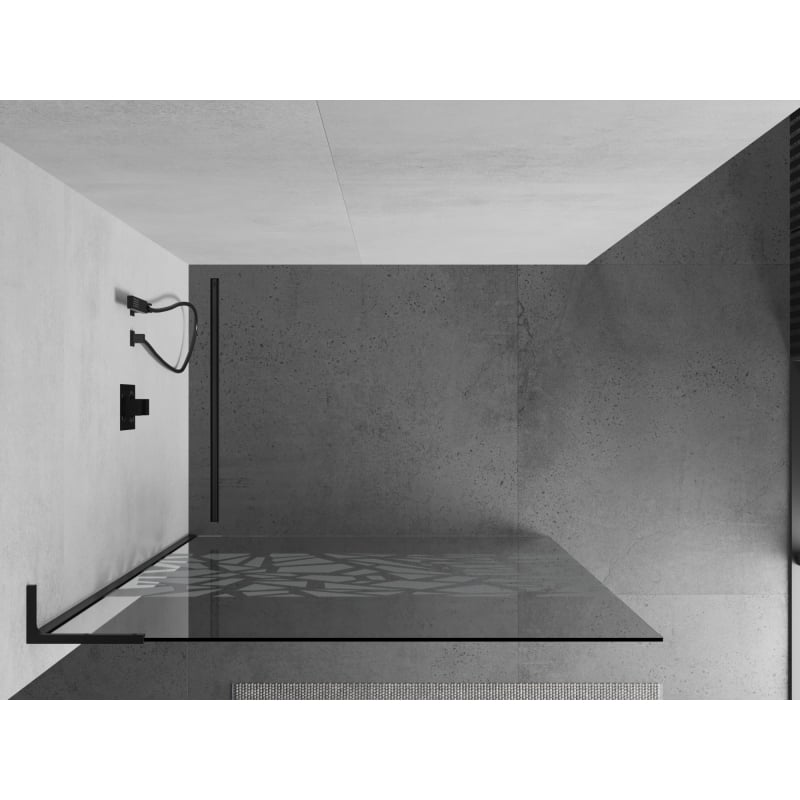Mexen Kioto L dušisein Walk-in 70 x 200 cm, valge muster, must - 800-070-103-70-85