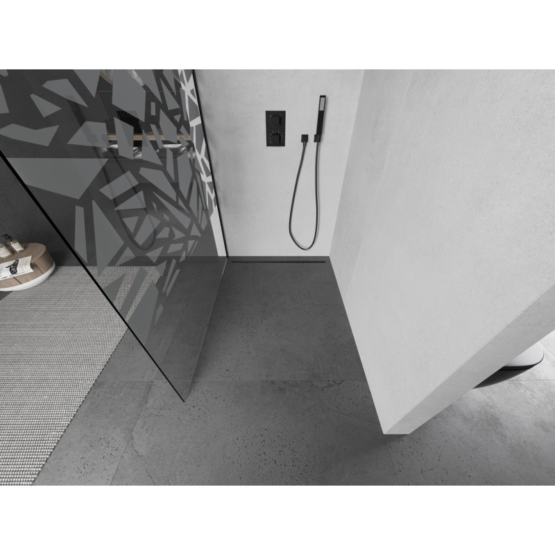 Mexen Kioto L dušisein Walk-in 70 x 200 cm, valge muster, must - 800-070-103-70-85