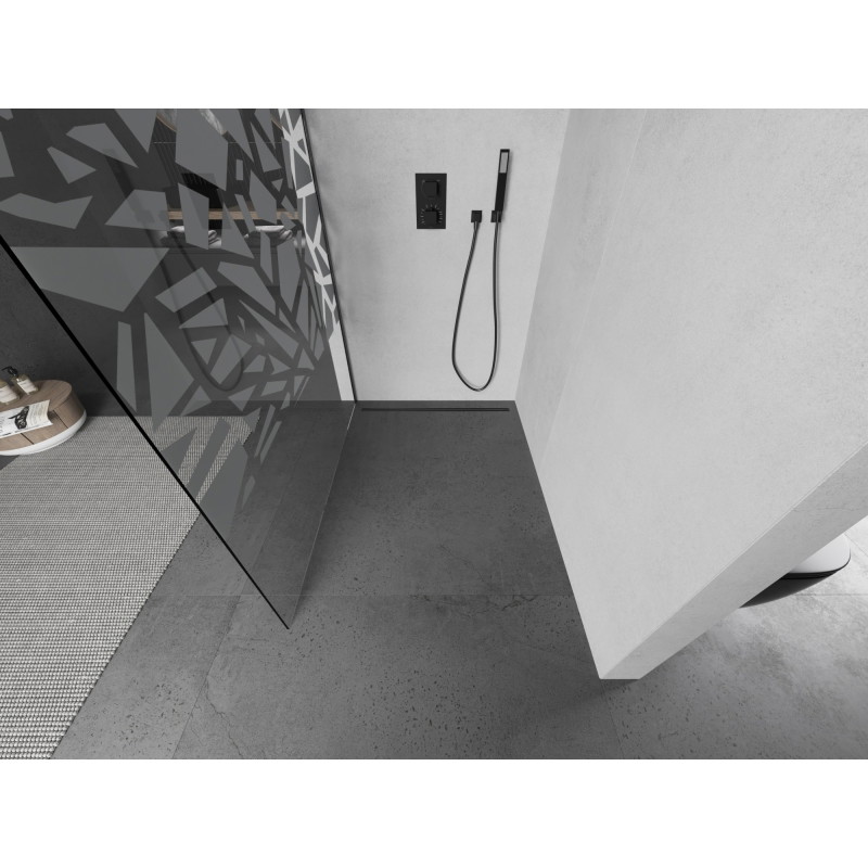 Mexen Kioto L dušisein Walk-in 120 x 200 cm, valge muster, harjatud gun gray - 800-120-103-66-85