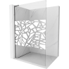 Mexen Kioto L Walk-in Shower Wall 90 x 200 cm, White Pattern, Gun Gray Brushed - 800-090-103-66-85