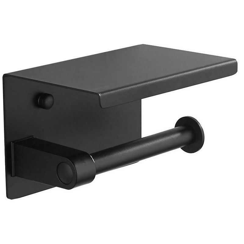 Mexen portarrollos con estante, negro - 701197-70