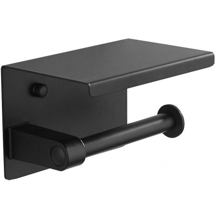 Mexen X toiletrolhouder met plank, zwart - 701197-70