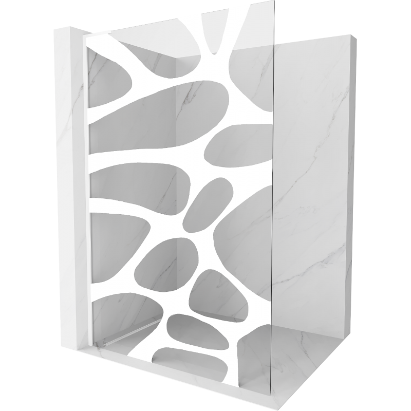 Mexen Kioto L paroi de douche Walk-in 90 x 200 cm, vague blanche, blanc - 800-090-103-20-97