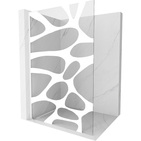 Mexen Kioto L paroi de douche Walk-in 90 x 200 cm, vague blanche, blanc - 800-090-103-20-97