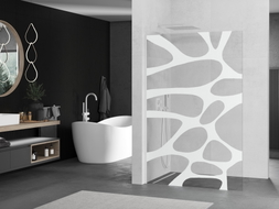Mexen Kioto L walk-in tuš panel 90 x 200 cm, bijeli val, bijeli - 800-090-103-20-97
