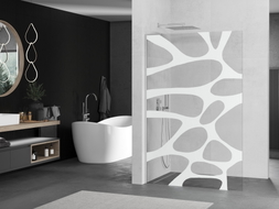 Mexen Kioto L Walk-in tuš stijena 120 x 200 cm, bijeli val, krom - 800-120-103-01-97