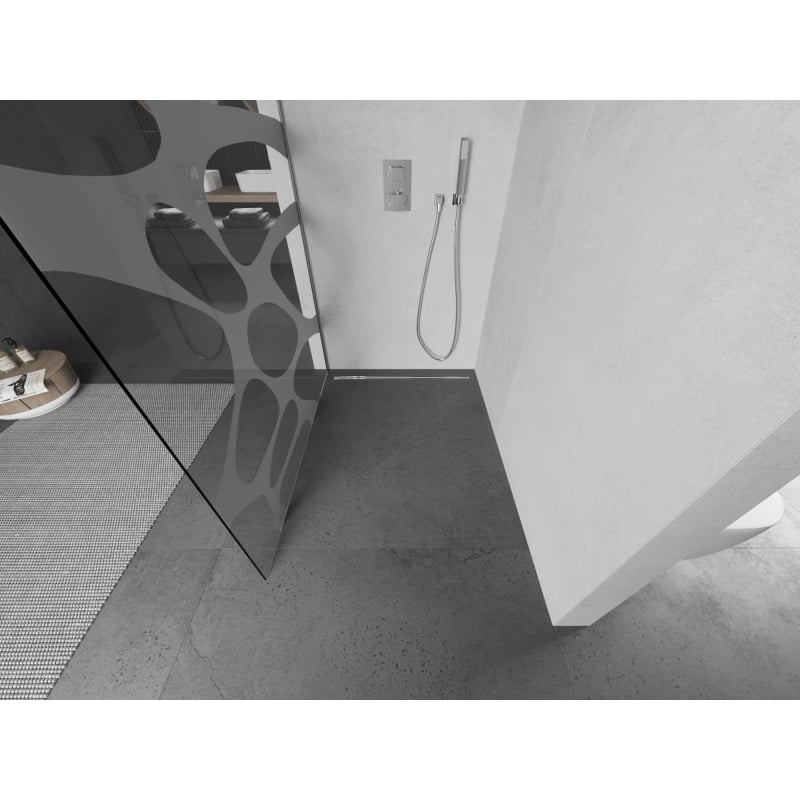 Mexen Kioto L ścianka prysznicowa Walk-in 80 x 200 cm, biała fala, chrom - 800-080-103-01-97