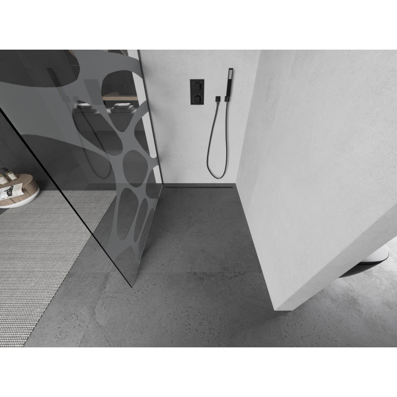 Mexen Kioto L ścianka prysznicowa Walk-in 120 x 200 cm, biała fala, gun gray szczotkowany - 800-120-103-66-97