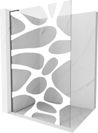 Mexen Kioto L paroi de douche Walk-in 110 x 200 cm, vague blanche, gris arme brossé - 800-110-103-66-97