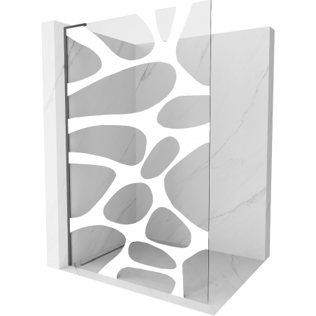 Mexen Kioto L Walk-in Shower Screen 100 x 200 cm, White Wave, Gun Gray Brushed - 800-100-103-66-97