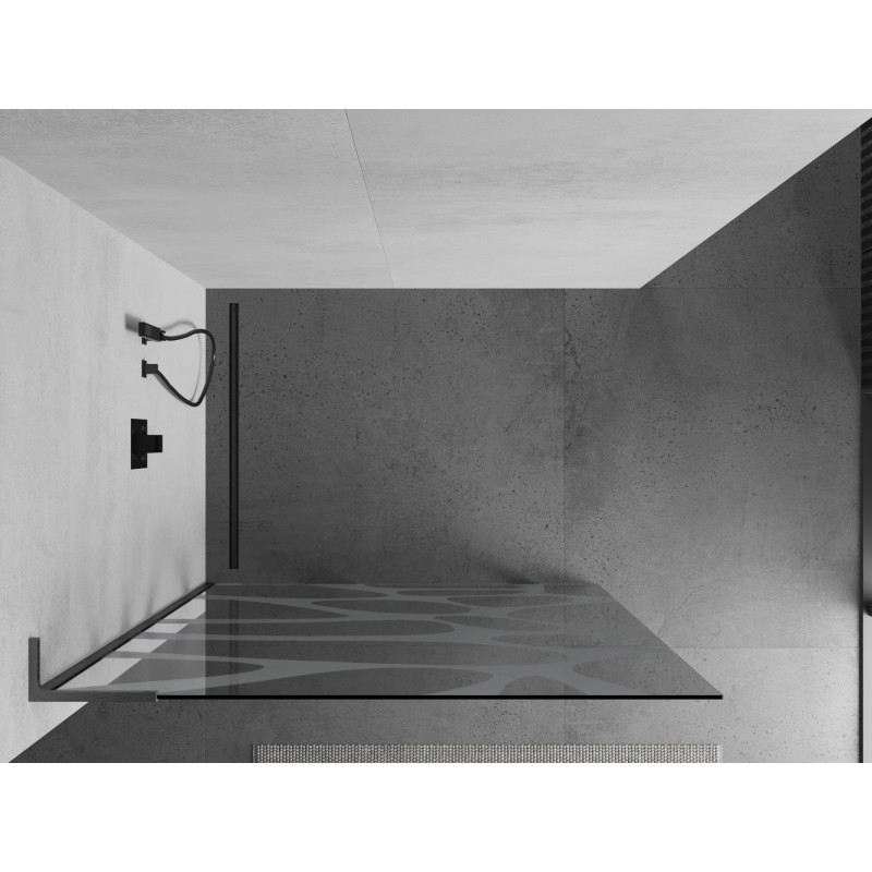 Mexen Kioto L ścianka prysznicowa Walk-in 90 x 200 cm, biała fala, gun gray szczotkowany - 800-090-103-66-97