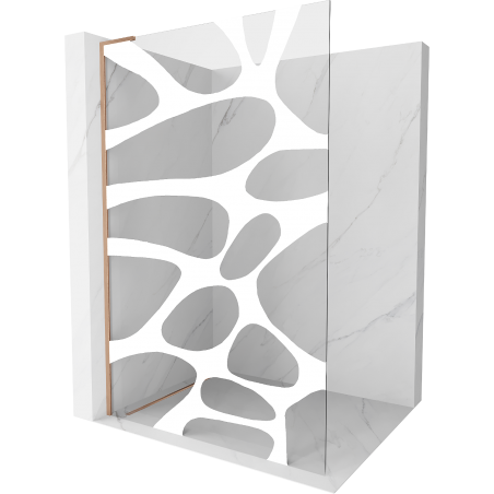 Mexen Kioto L Walk-in Shower Screen 100 x 200 cm, White Wave, Brushed Copper - 800-100-103-65-97