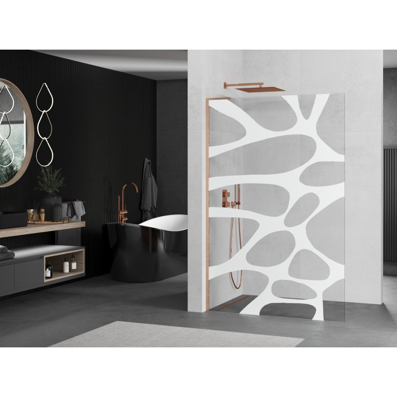 Mexen Kioto L dušisein Walk-in 100 x 200 cm, valge laine, harjatud vask - 800-100-103-65-97